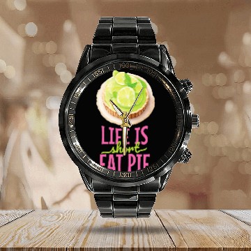 Discover Key Lime Pie 2Lime Dessert for Lime Pie Baker 27 Calendar Steel Band Watch