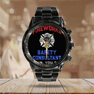 Discover Firefighter Job FIREWORKS SAFETY CONSULTANT America Firefighter Pyro Baseball Tees Calendar Steel Band Watch
