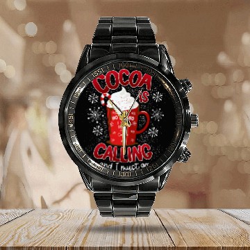 Discover Hot cocoa and Hot Chocolate Winter and Christmas theme Baseball Tees Calendar Steel Band Watch