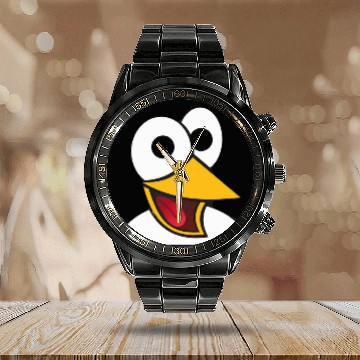 Discover Penguin Pet Face Calendar Steel Band Watch