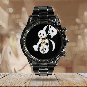 Discover Panda Pet stuffed animal costume three bears Calendar Steel Band Watch