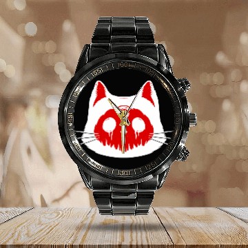 Discover Gothic Cat Black Witchcraft Tattoo Magic Occult Boho Cats Baseball Tees Calendar Steel Band Watch