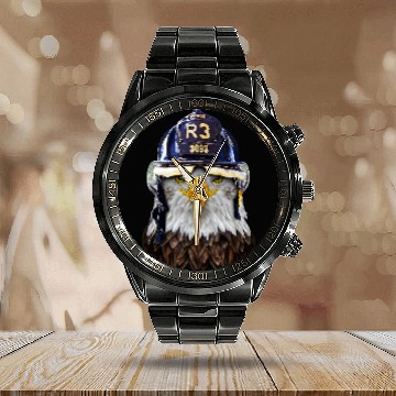 Discover Firefighter Job Bald Eagle in Firefighter Helmet Baseball Tees Calendar Steel Band Watch