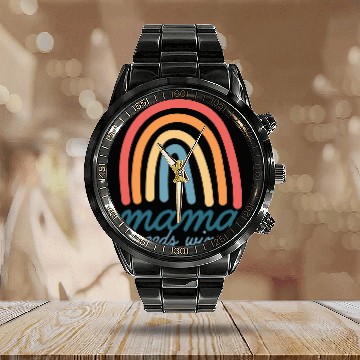 Discover Wines Fun Mama Needs Wines Bohemian Rainbow Mothers Day Calendar Steel Band Watch