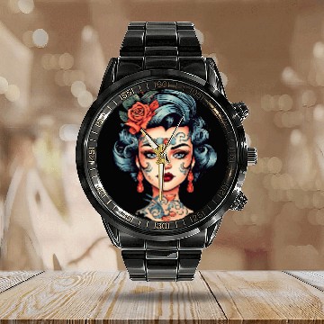 Discover Chicano Girl Mexico Flowers Death Pretty 5 Baseball Tees Calendar Steel Band Watch