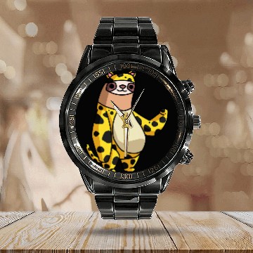 Discover Sloth Pet in Cheetah Costume Not Fast Not Furious Sloth Baseball Tees Calendar Steel Band Watch