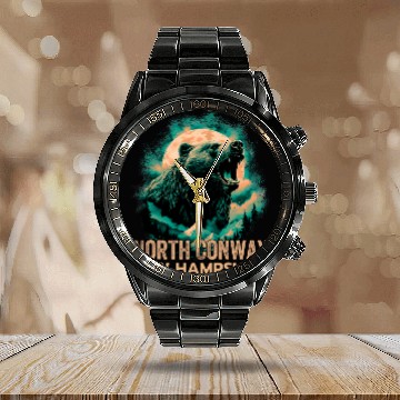 Discover Bear Pet North Conway North Conway New Hampshire Bear North Conway Calendar Steel Band Watch