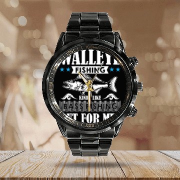 Discover Funny Freshwater Fish Walleye Fishing is for Men Baseball Tees Calendar Steel Band Watch