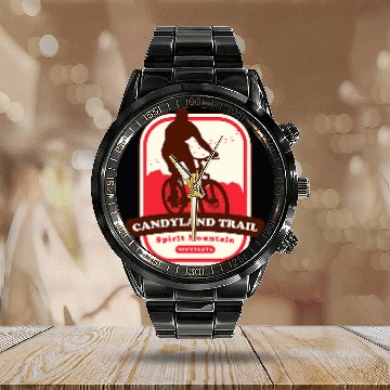 Discover Candyland Trail Spirit Mountain Minnesota Zip Calendar Steel Band Watch