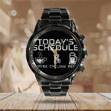 Discover Beer Fun Todays Schedule Coffee Cycling Beer Calendar Steel Band Watch