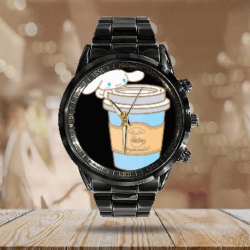 Discover Coffee Fun Cinnamoroll Cup of Coffee To Go Swea Calendar Steel Band Watch