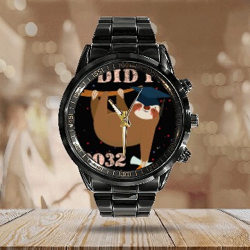 Discover Sloth Pet Sleeping Senior Class Of 2032 Graduation Kids Baseball Tees Calendar Steel Band Watch