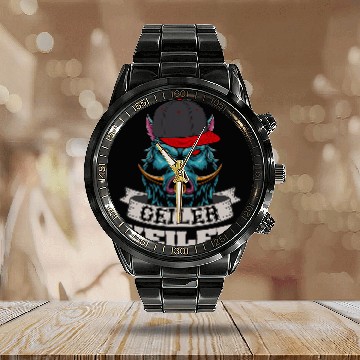 Discover Cool Keiler Funny Wild Boar Hunting Forestry Motif Calendar Steel Band Watch
