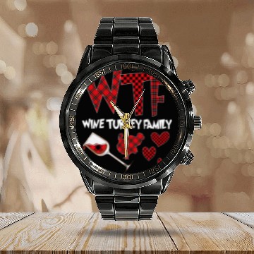 Discover Wines Fun Funny WTF Wines Turkey Family Baseball Tees Calendar Steel Band Watch
