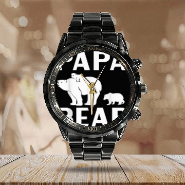 Discover Bear Pet Papa Bear Polar Bear Kids Baseball Tees Calendar Steel Band Watch