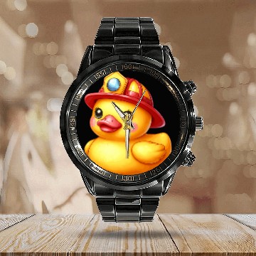 Discover Duck Pet Ducklings Bath Duck Quacking 05 Calendar Steel Band Watch