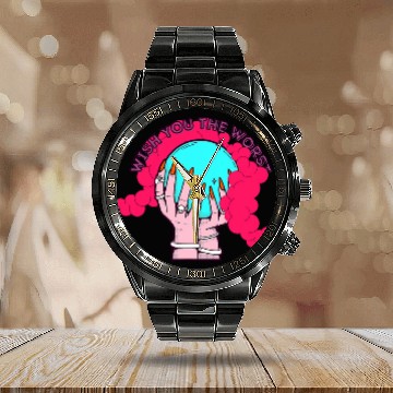 Discover Occult and Gothic Witchcraft Fortune Teller 1 Calendar Steel Band Watch