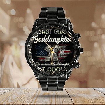 Discover Coast Guard Goddaughter Like Normal Goddaughter But Cooler Calendar Steel Band Watch