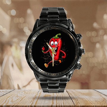 Discover Chili Runner Pepper Hot Chilli Marathon Running Kawaii Baseball Tees Calendar Steel Band Watch