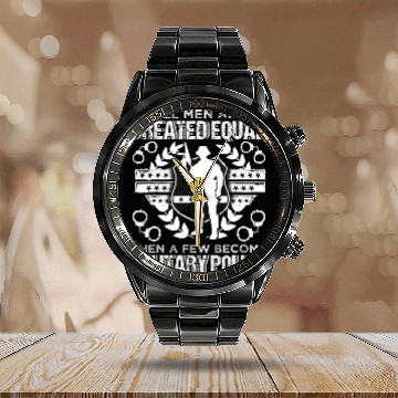 Discover Military Police Law Enforcement Baseball Tees Calendar Steel Band Watch