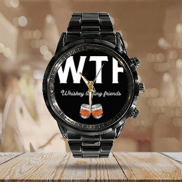 Discover Wines Fun Whiskey Tasting Friends Gift Bourbon Malted Whisky Drinking Calendar Steel Band Watch