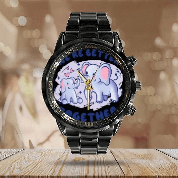 Discover Elephant Pet We re Better Together Elephant Siblings Sister Brother Baseball Tees Calendar Steel Band Watch