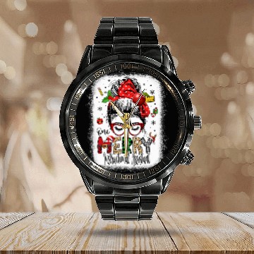 Discover Instructional Assistant Christmas Messy Bun Teacher Aide Calendar Steel Band Watch