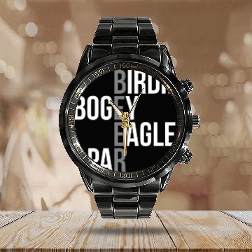 Discover Beer Fun Birdie Bogey Eagle Par Beer Golf 6 Calendar Steel Band Watch