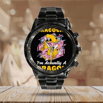 Discover Dragon Pet Draco Cat I m Actually a Dragon Anime Calendar Steel Band Watch