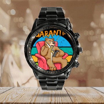 Discover Bear Pet Quarantine I Bored Bear Social Distancing Champion Baseball Tees Calendar Steel Band Watch