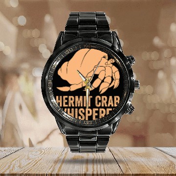 Discover Hermit Crab Whisperer Zip Calendar Steel Band Watch
