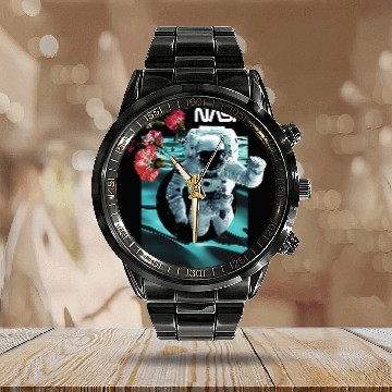 Discover NASA Astronaut Space Walk vintages Floral Collage Poster Baseball Tees Calendar Steel Band Watch