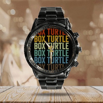 Discover Turtle Pet Box Turtle Retro Calendar Steel Band Watch