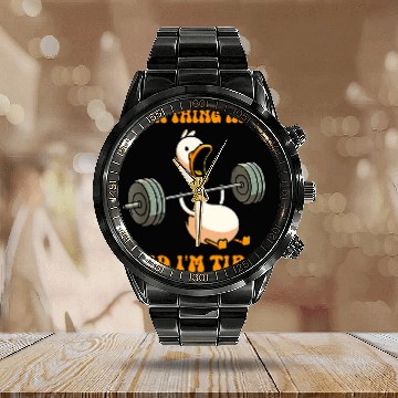 Discover Duck Pet Everything Hurts And I m Tired Funny Gymnastic Calendar Steel Band Watch