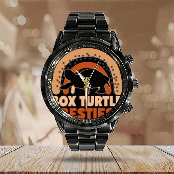 Discover Turtle Pet Box Turtle Besties BFF bests Friends Bestie Calendar Steel Band Watch