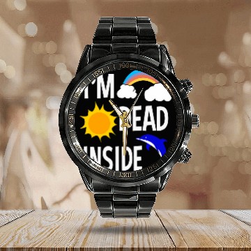 Discover Depression Awareness Im Deads Inside Baseball Tees Calendar Steel Band Watch