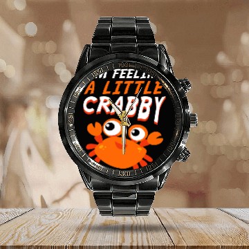 Discover Hermit Crab design Crustacean design Zip Calendar Steel Band Watch