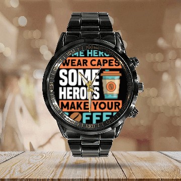 Discover Coffee Fun Barista Oat Milk Coffeemaker Espresso Beans Coffee Calendar Steel Band Watch