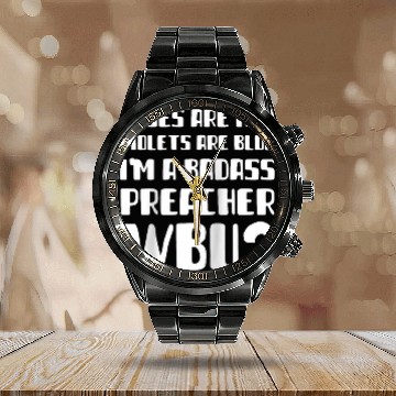 Discover Preaching And Vicar Gifts Funny Preacher Raglan Baseball Calendar Steel Band Watch Calendar Steel Band Watch