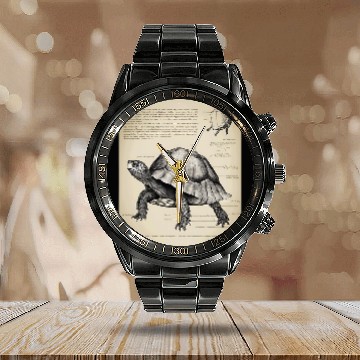 Discover Turtle Pet Box Turtle Structural Blueprint Calendar Steel Band Watch