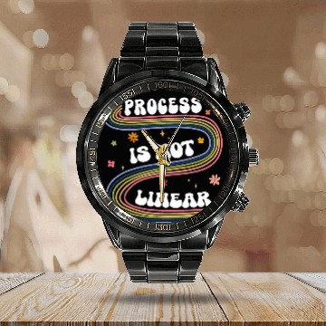 Discover Progress Is Not Linear Sped Teacher Rainbow Back To School Baseball Tees Calendar Steel Band Watch