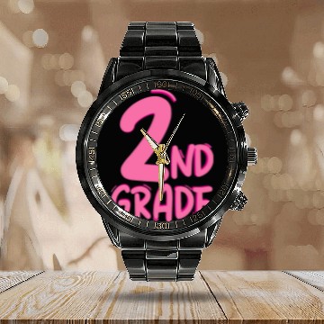 Discover Second Grade Pink Girls Boys Teacher Team 2nd Grade Squad Calendar Steel Band Watch