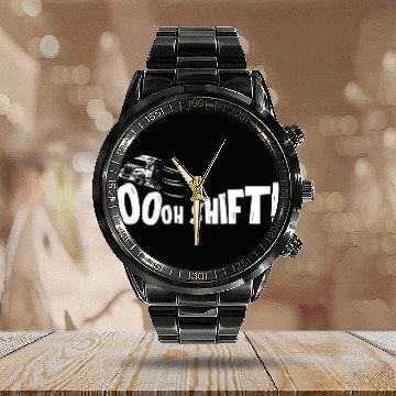 Discover Ohh Shift Funny Truck Gear Big Rig Semi Trucker Driver Calendar Steel Band Watch