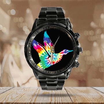 Discover Duck Pet Hippie Daze Tie Dye Mallard Duck Baseball Tees Calendar Steel Band Watch