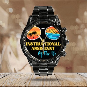 Discover Instructional Assistant Teacher Aide Instructional Coachs 2 Baseball Tees Calendar Steel Band Watch