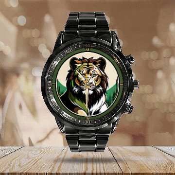 Discover Lion Pet Majestic Lion Line Art Canvas Bamboo Forest Baseball Tees Calendar Steel Band Watch