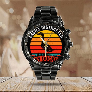 Discover Duck Pet Easily distracted by Ducks Harvest Farming Barn Cattle Calendar Steel Band Watch