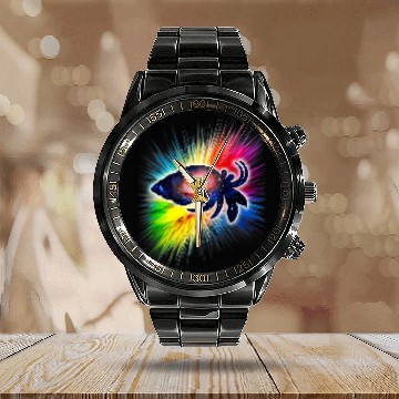 Discover Hermit Crab Galaxy Calendar Steel Band Watch