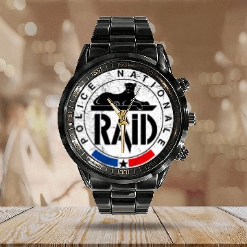 Discover French Special Forces Police Gendarmerie RAID Calendar Steel Band Watch