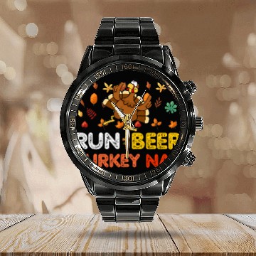 Discover Beer Fun Run Beer Turkey Nap Running Trot Dinner Thanksgiving Calendar Steel Band Watch